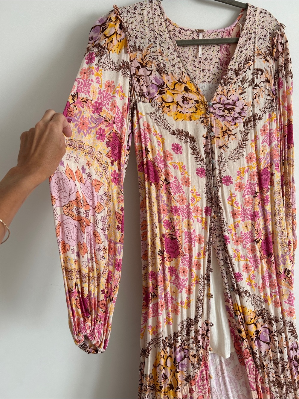 NWOT Free People Marais Floral High-Low Maxi Dress - Picture 4 of 8